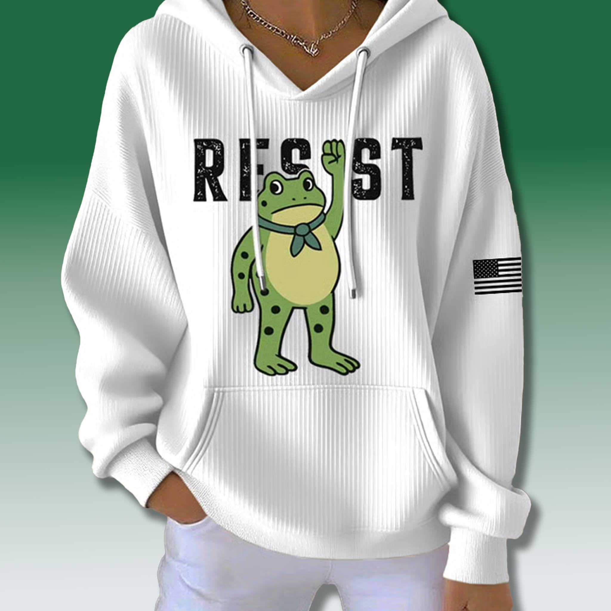 Resist Portland Frog Waffle Hoodie Resist Portland Frog Waffle Hoodie