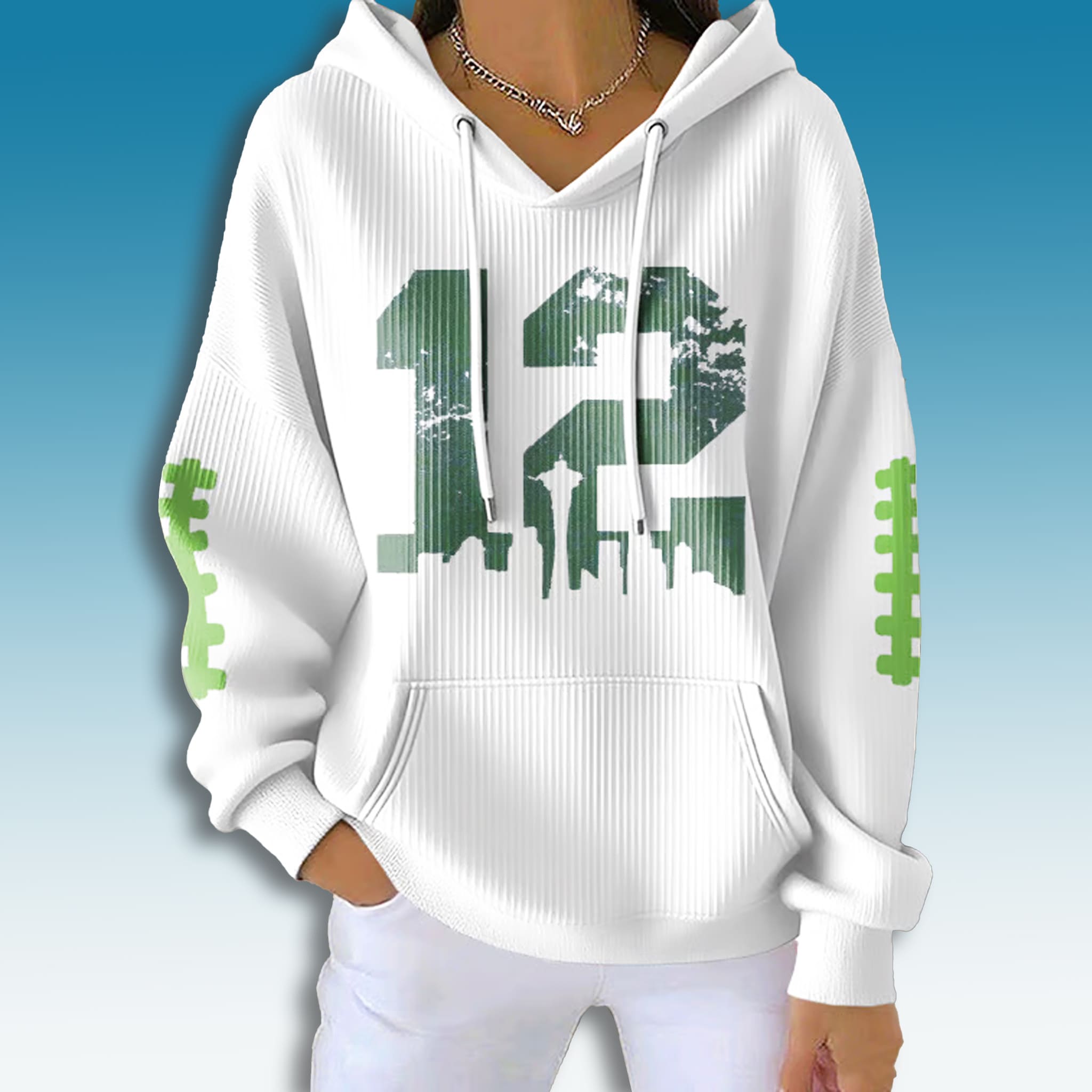 Seahawks Seattle City 12 Waffle Hoodie 1 Seahawks Seattle City 12 Waffle Hoodie 2