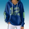 Seahawks Seattle City 12 Waffle Hoodie 4 Seahawks Seattle City 12 Waffle Hoodie 3