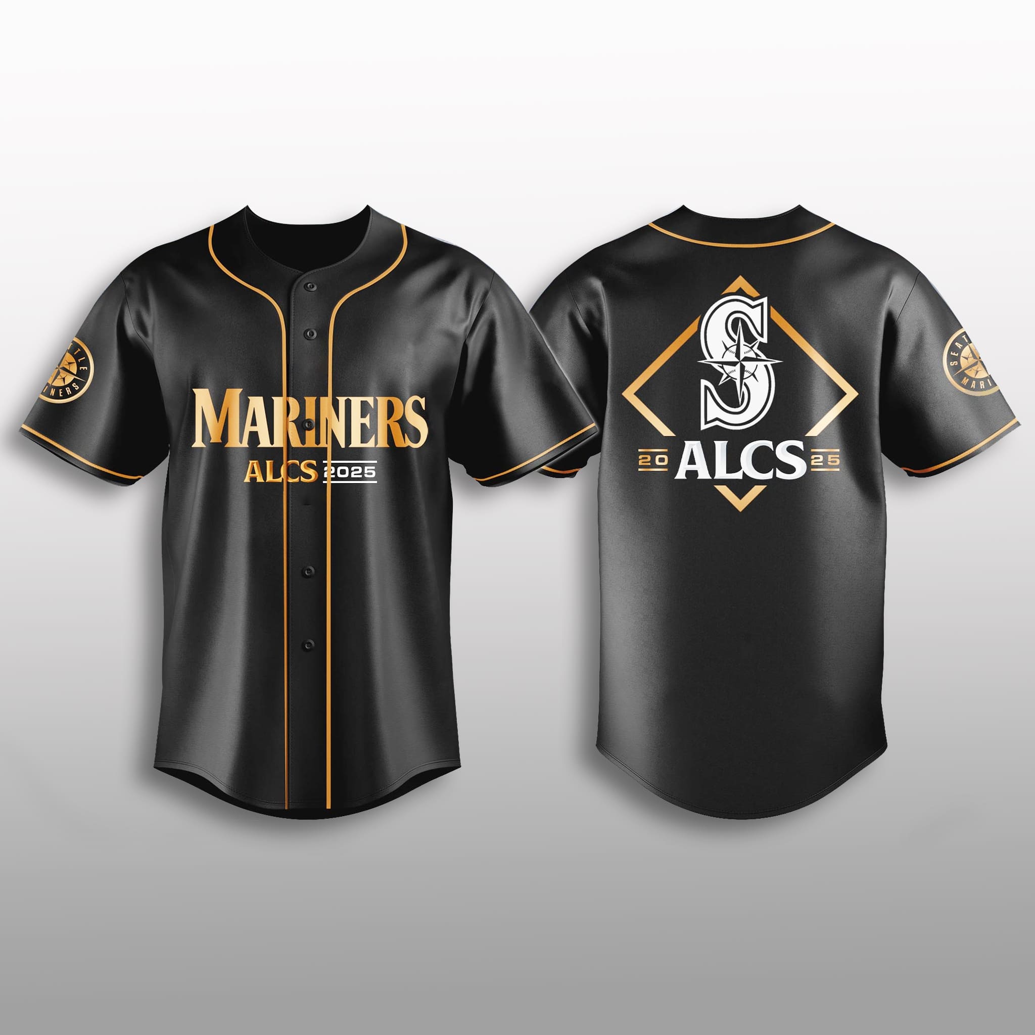 Seattle Mariners ALCS 2025 Gold Jersey 1 Seattle Mariners ALCS 2025 Gold Jersey 2