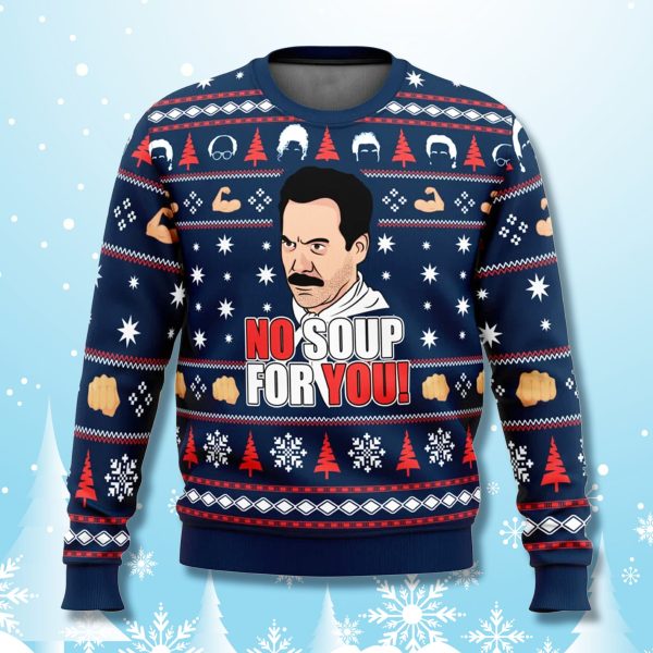 Seinfeld Yev Kassem No Soup For You Ugly Christmas Sweater