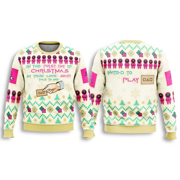 Squid Game On the First Day of Christmas Ugy Sweater 3