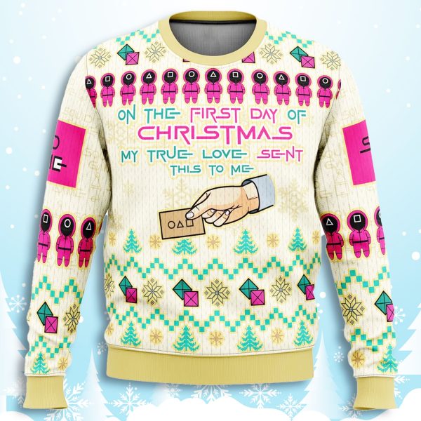 Squid Game On the First Day of Christmas Ugy Sweater