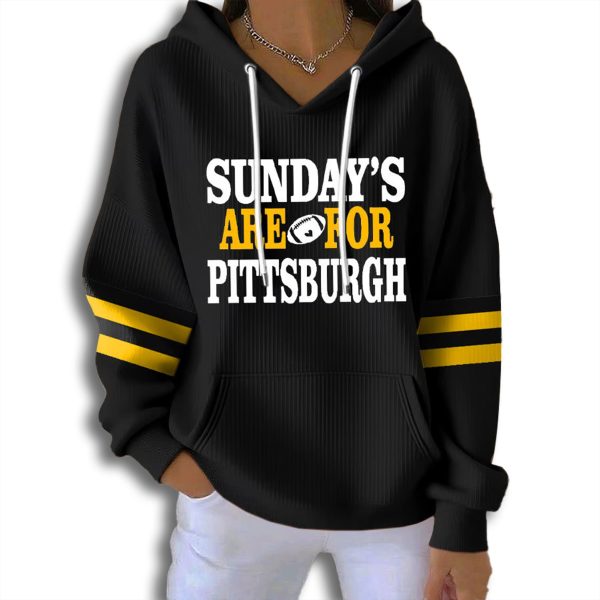 Steelers Sundays Are For Pittsburgh Waffle Hoodie 2