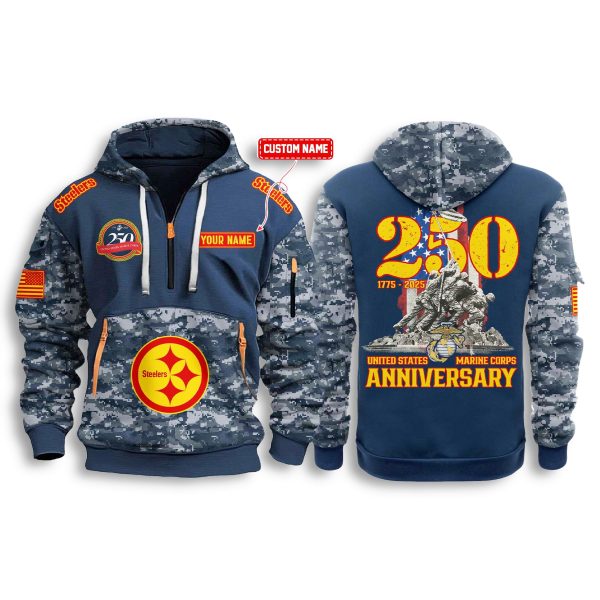 Steelers x US Marine Corps 250th Birthday Zip Hoodie 1