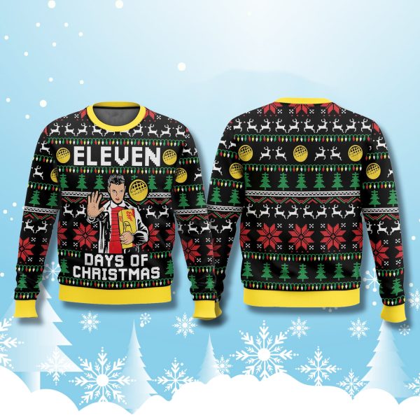 Stranger Things Eleven Days Of Christmas Ugly Sweater 2