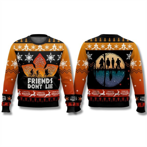 Stranger Things Friends Dont Lie Ugly Christmas Sweater 1