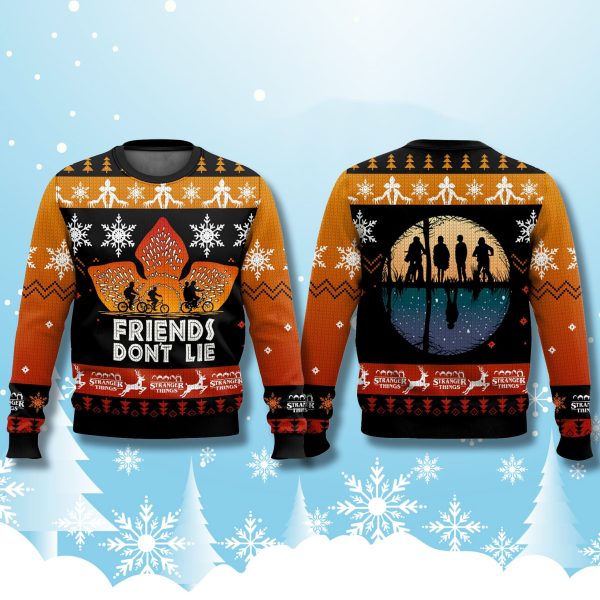 Stranger Things Friends Dont Lie Ugly Christmas Sweater 2