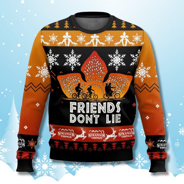 Stranger Things Friends Dont Lie Ugly Christmas Sweater
