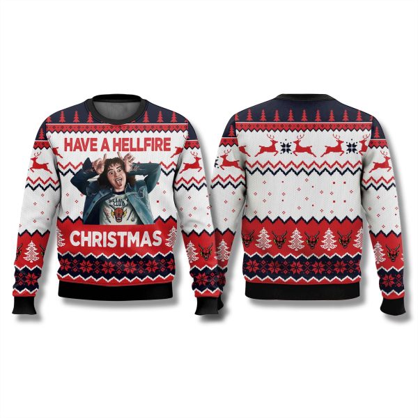 Stranger Things Have A Hellfire Christmas Ugly Sweater 1