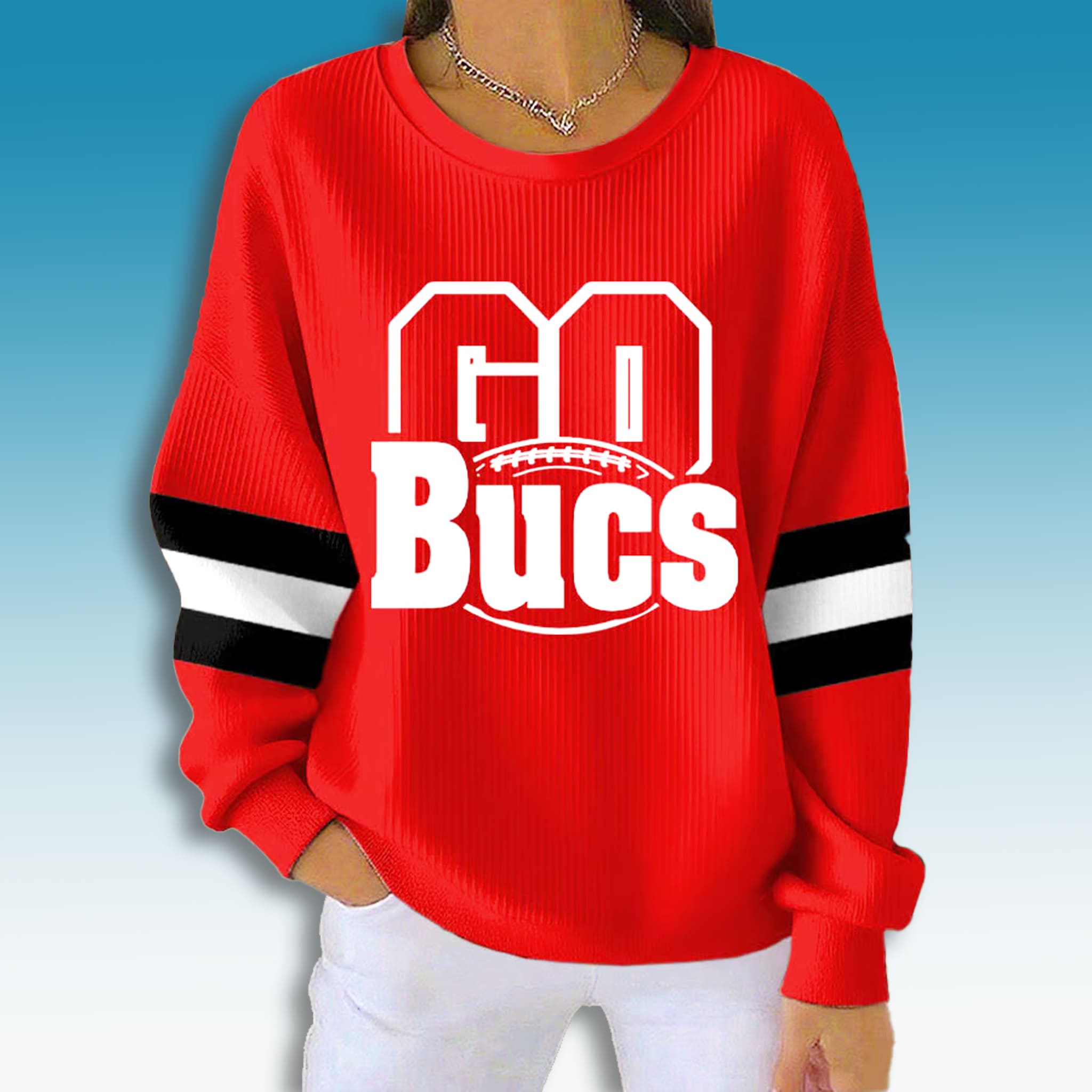 Tampa Bay Buccaneers Go Bucs Waffle Sweater Tampa Bay Buccaneers Go Bucs Waffle Sweater