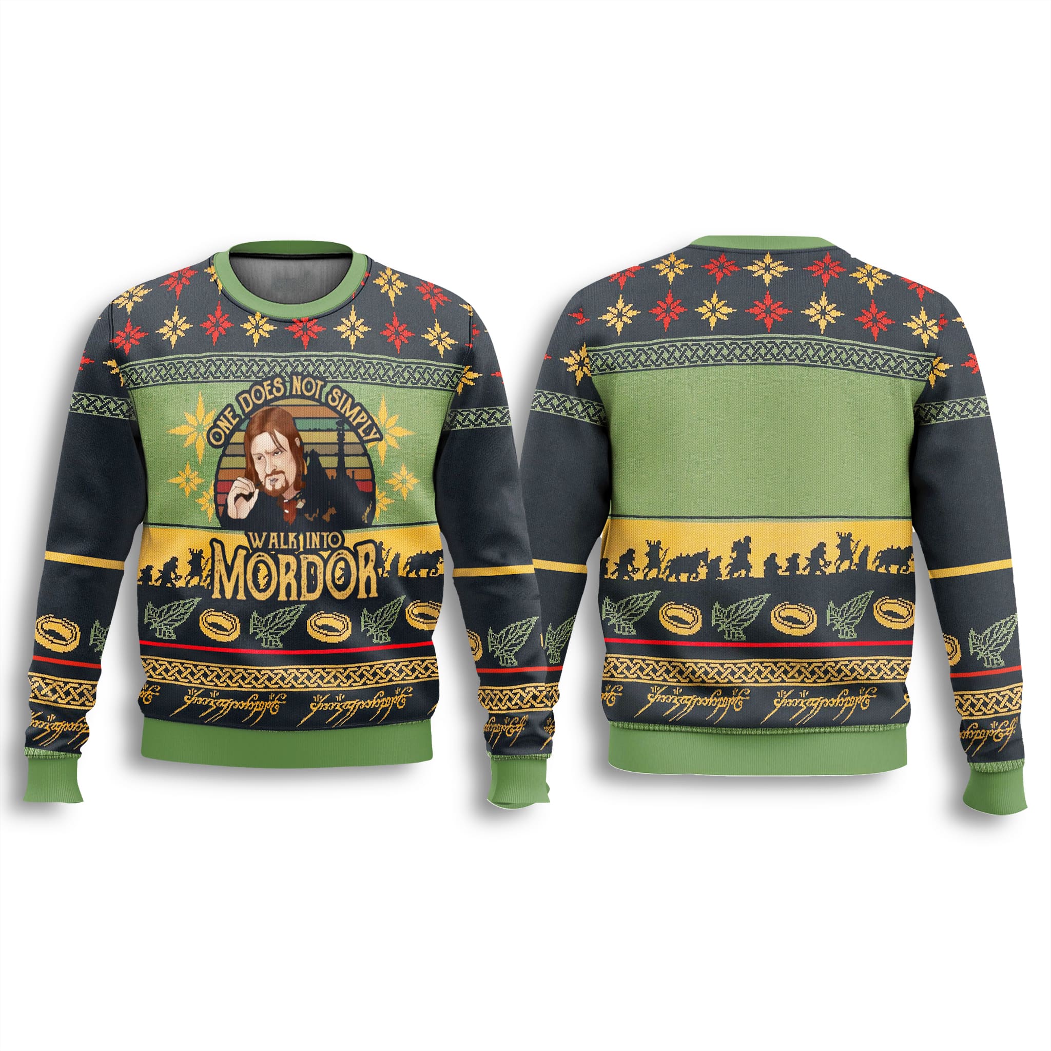 The Lord Of The Rings Boromir Simply Walk Into Mordor Ugly Christmas Sweater 2 The Lord Of The Rings Boromir Simply Walk Into Mordor Ugly Christmas Sweater 3