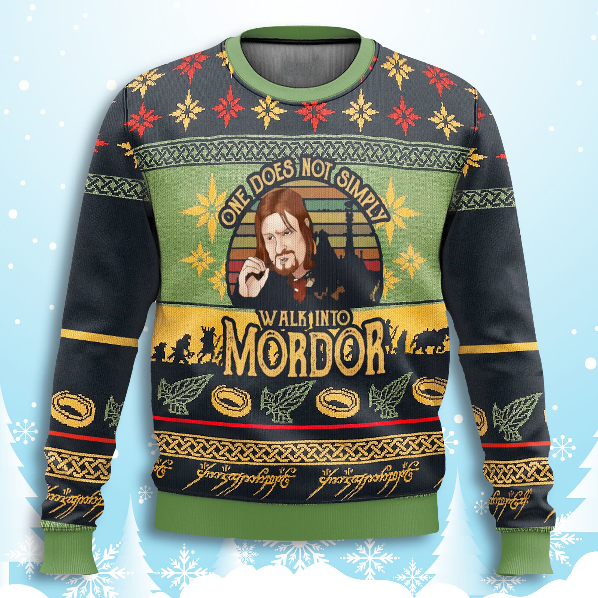 The Lord Of The Rings Boromir Simply Walk Into Mordor Ugly Christmas Sweater 3 The Lord Of The Rings Boromir Simply Walk Into Mordor Ugly Christmas Sweater