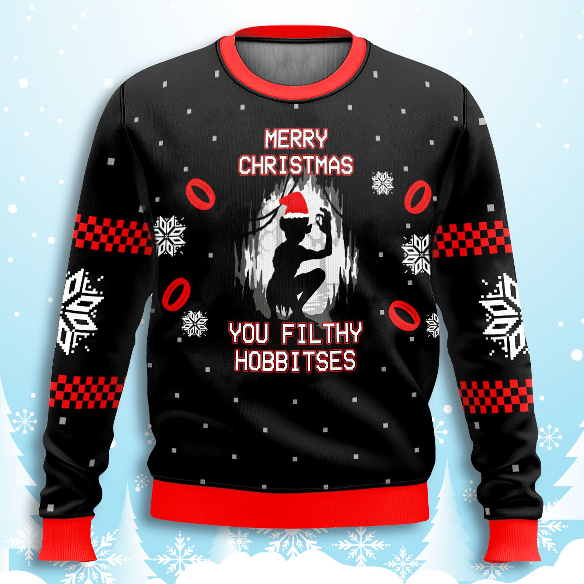 The Lord Of The Rings Gollum Filthy Hobbitses Ugly Christmas Sweater 3 The Lord Of The Rings Gollum Filthy Hobitses Ugly Christmas Sweater