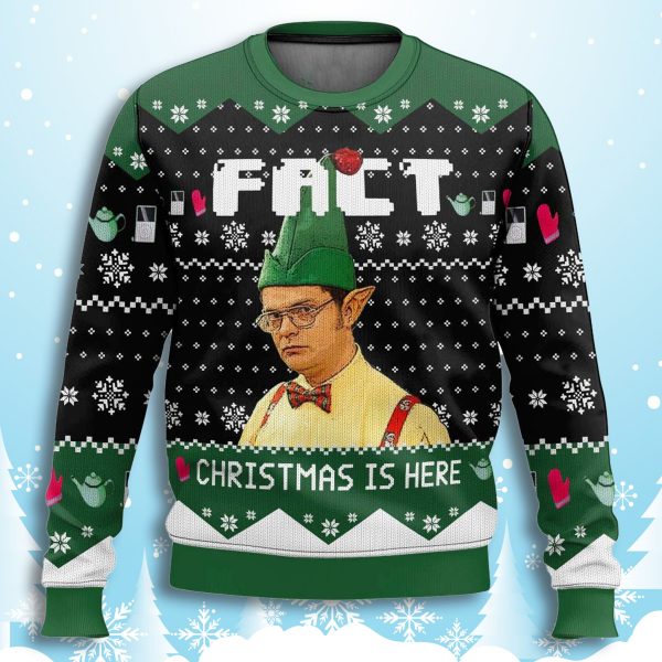 The Office Dwight Schrute Fact Christmas Is Here Ugly Sweater