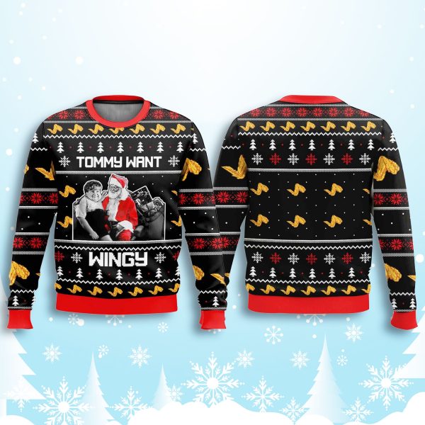 Tommy Want Wingy SNL Ugly Christmas Sweater 2