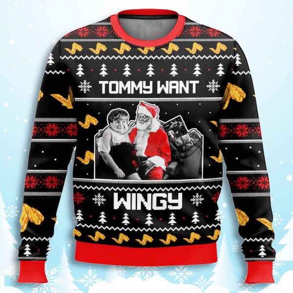 Tommy Want Wingy SNL Ugly Christmas Sweater