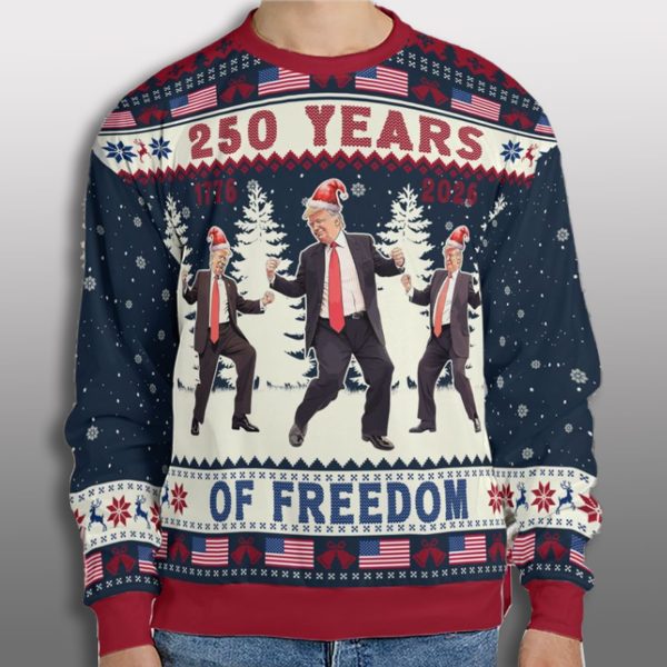 Trump 250 Years Of Freedom Ugly Christmas Sweater 4