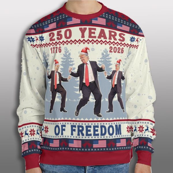 Trump 250 Years Of Freedom Ugly Christmas Sweater
