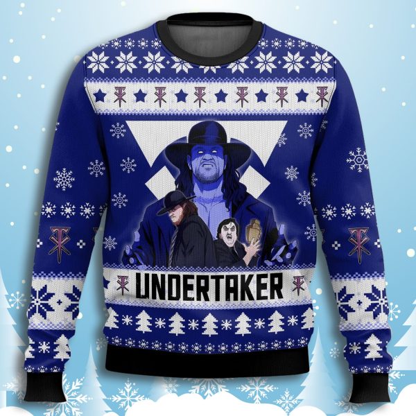 Undertaker Blue Ugly Christmas Sweater