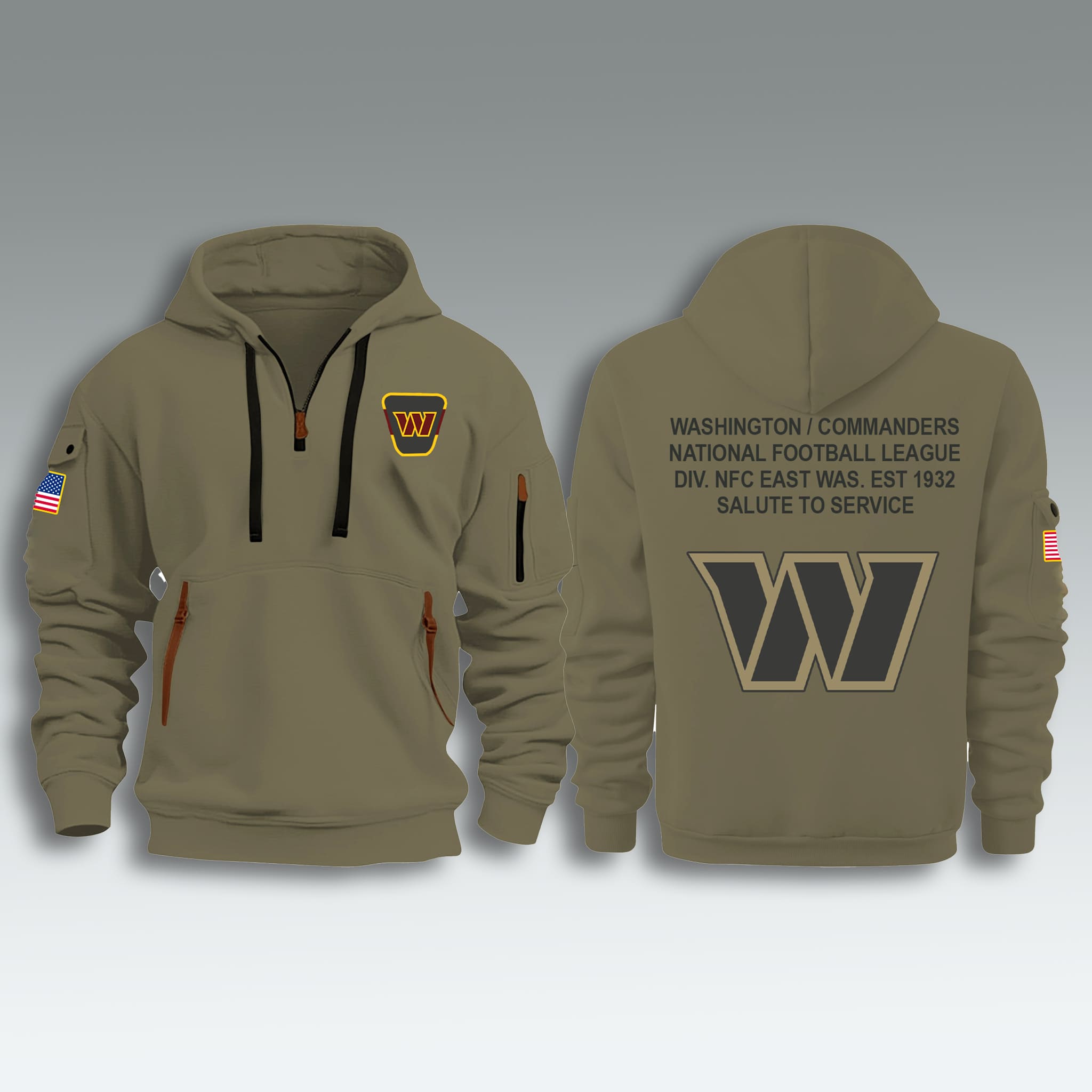 Commanders 2025 Salute To Service Zip Hoodie 1 Washington Commanders 2025 Salute To Service Zip Hoodie 2