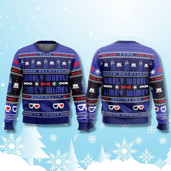 Wibbly Wobbly Timey Wimey Doctor Who Ugly Christmas Sweater 2