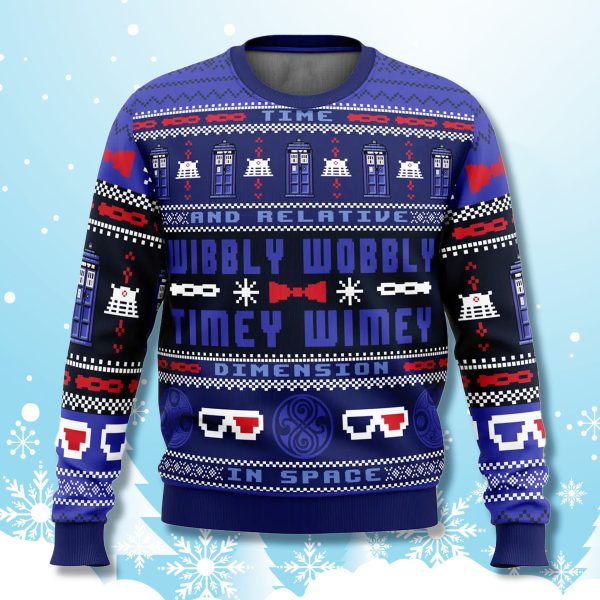 Wibbly Wobbly Timey Wimey Doctor Who Ugly Christmas Sweater