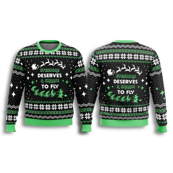 Wicked Everyone Deserves to Fly Ugly Christmas Sweater 2
