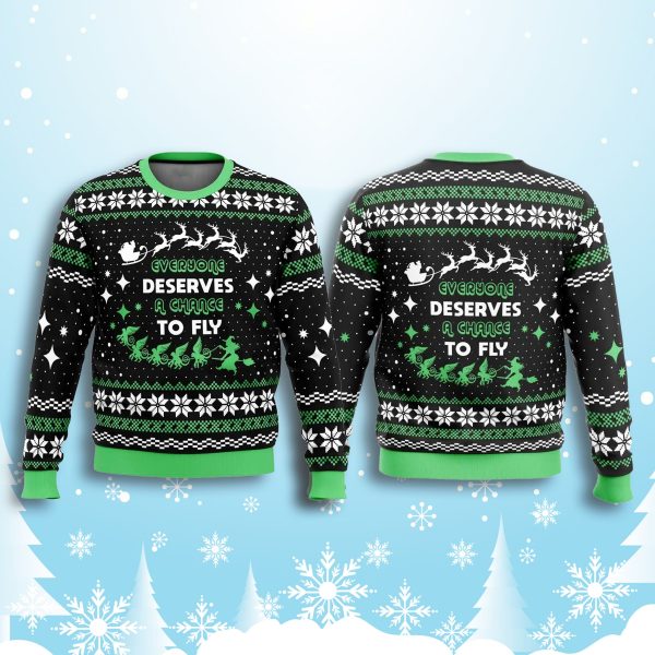 Wicked Everyone Deserves to Fly Ugly Christmas Sweater 3