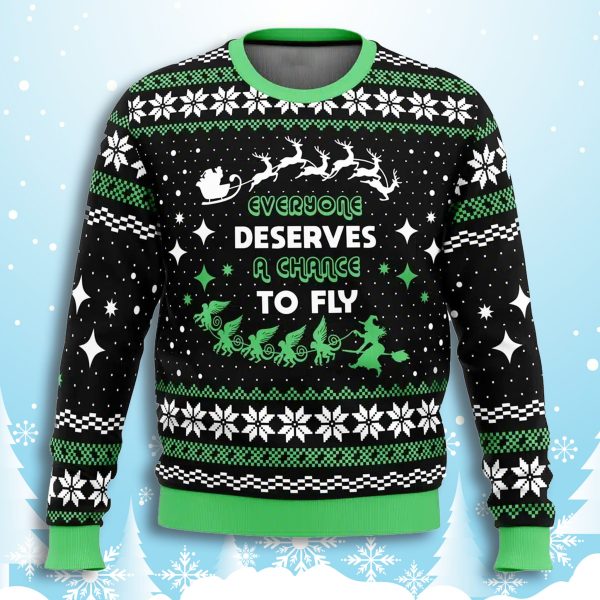 Wicked Everyone Deserves to Fly Ugly Christmas Sweater