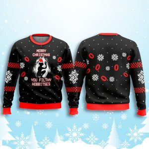 The Lord Of The Rings Gollum Filthy Hobitses Ugly Christmas Sweater 2