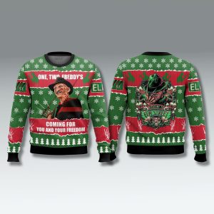 Freddy Krueger Coming For You And Your Freedom Ugly Christmas Sweater 1