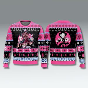 Freddy Krueger Elm Street Pink Ugly Sweater 1