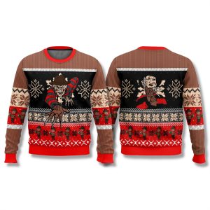 Freddy Krueger Crawling Christmas Ugly Sweater 1