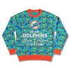 2025 Go Dolphins Fairy Lights Ugly Christmas Sweater 2