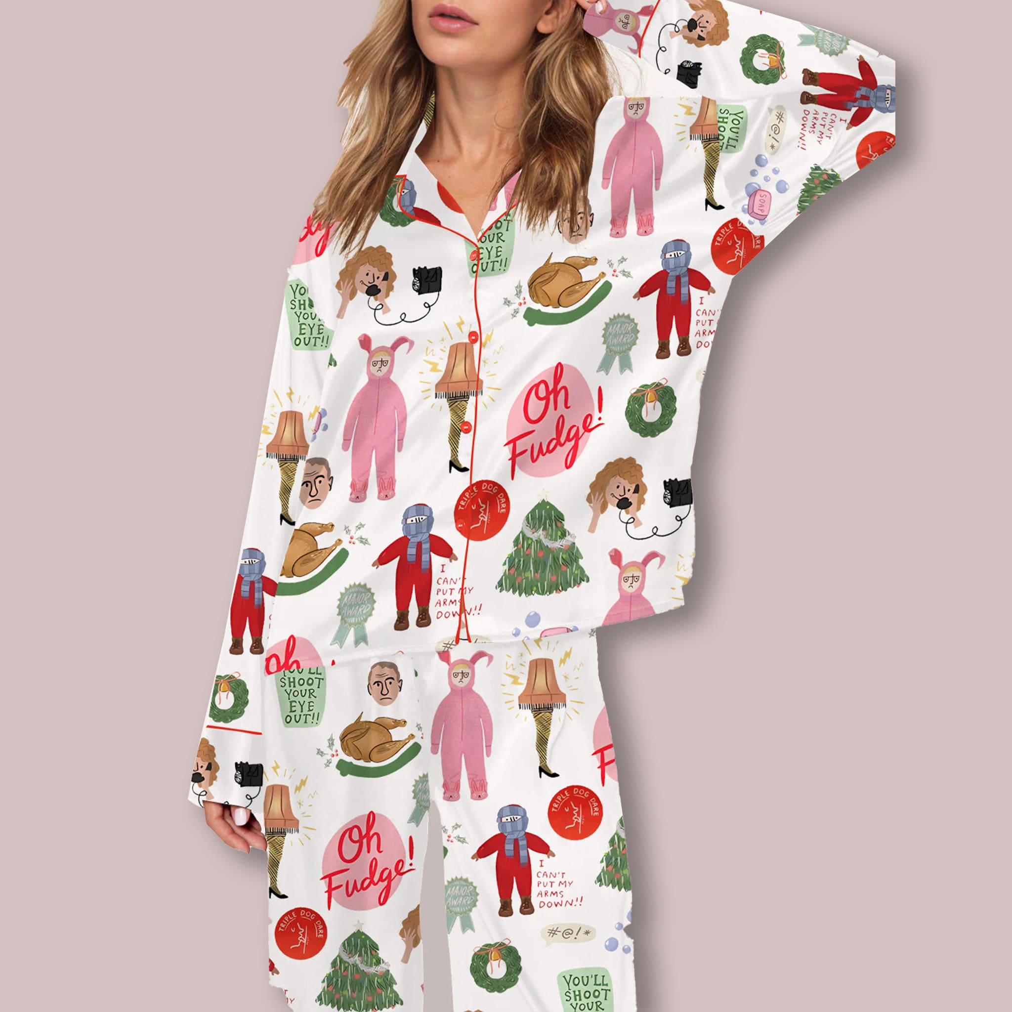 A Christmas Story Silky Satin Pajama Set 2 A Christmas Story Silky Satin Pajama Set