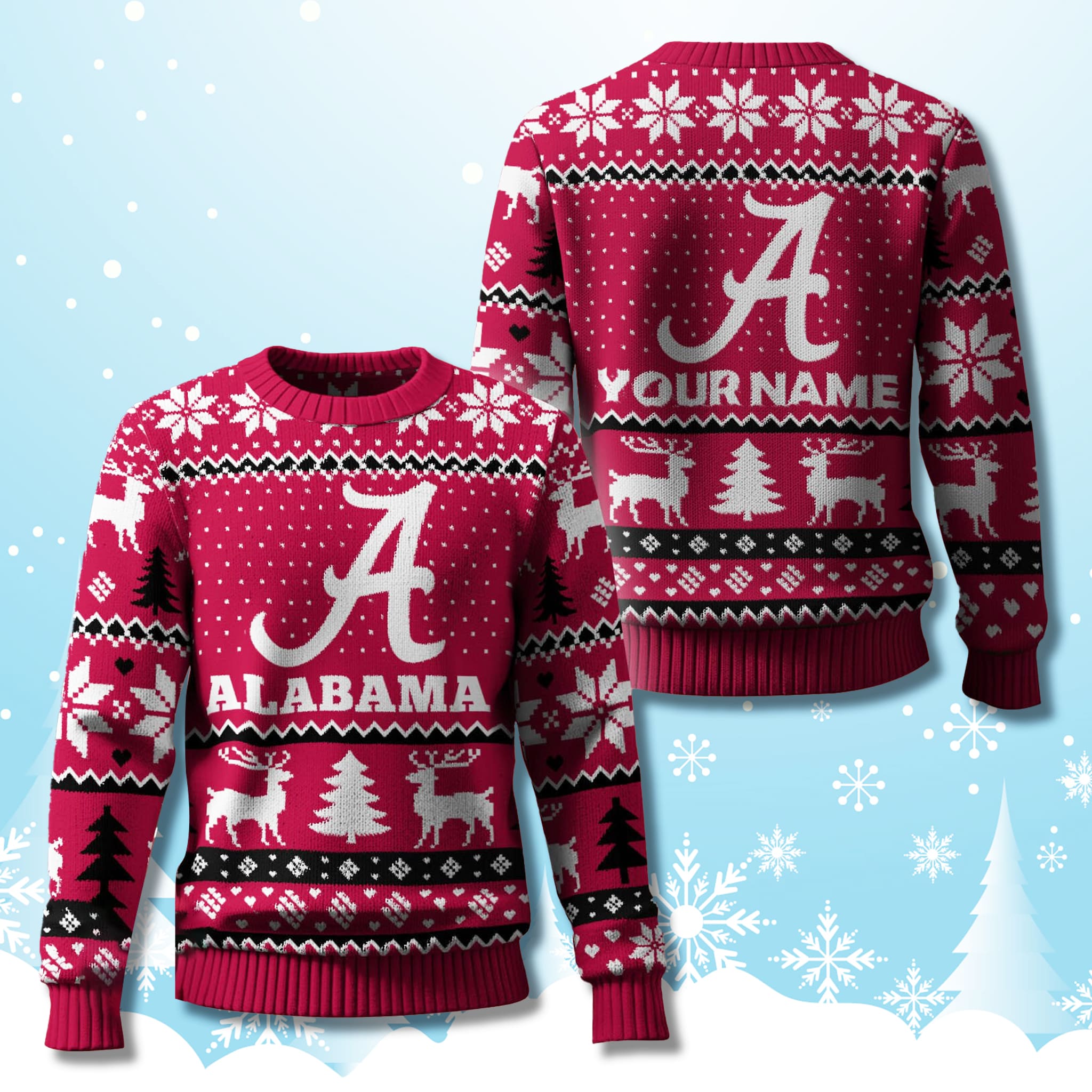 Alabama Crimson Tide Christmas Personalized Ugly Sweater 2025 2 Alabama Crimson Tide Christmas Personalized Ugly Sweater 2025