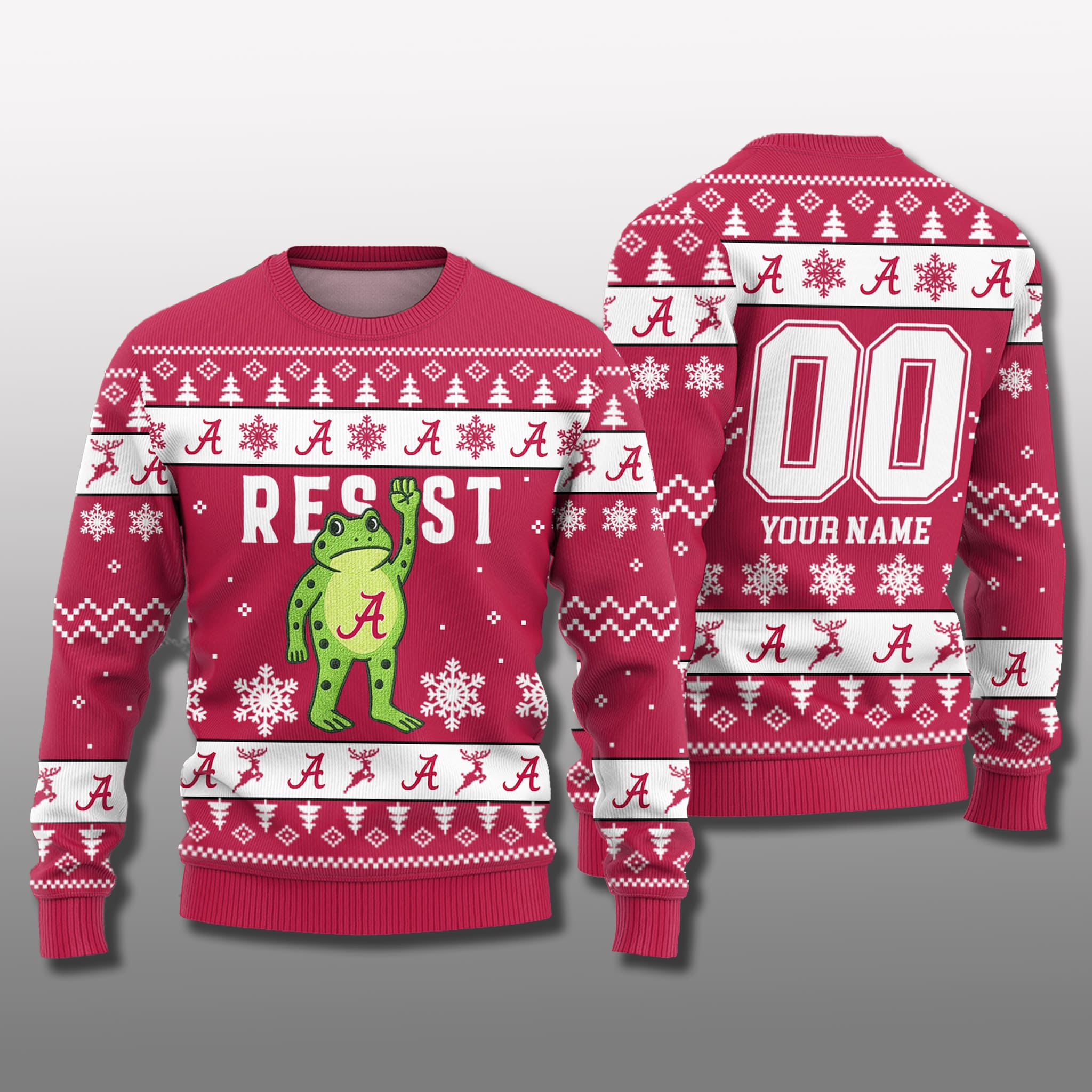 Alabama Crimson Tide Resist Frog Ugly Christmas Sweater 1 Alabama Crimson Tide Resist Frog Ugly Christmas Sweater 1