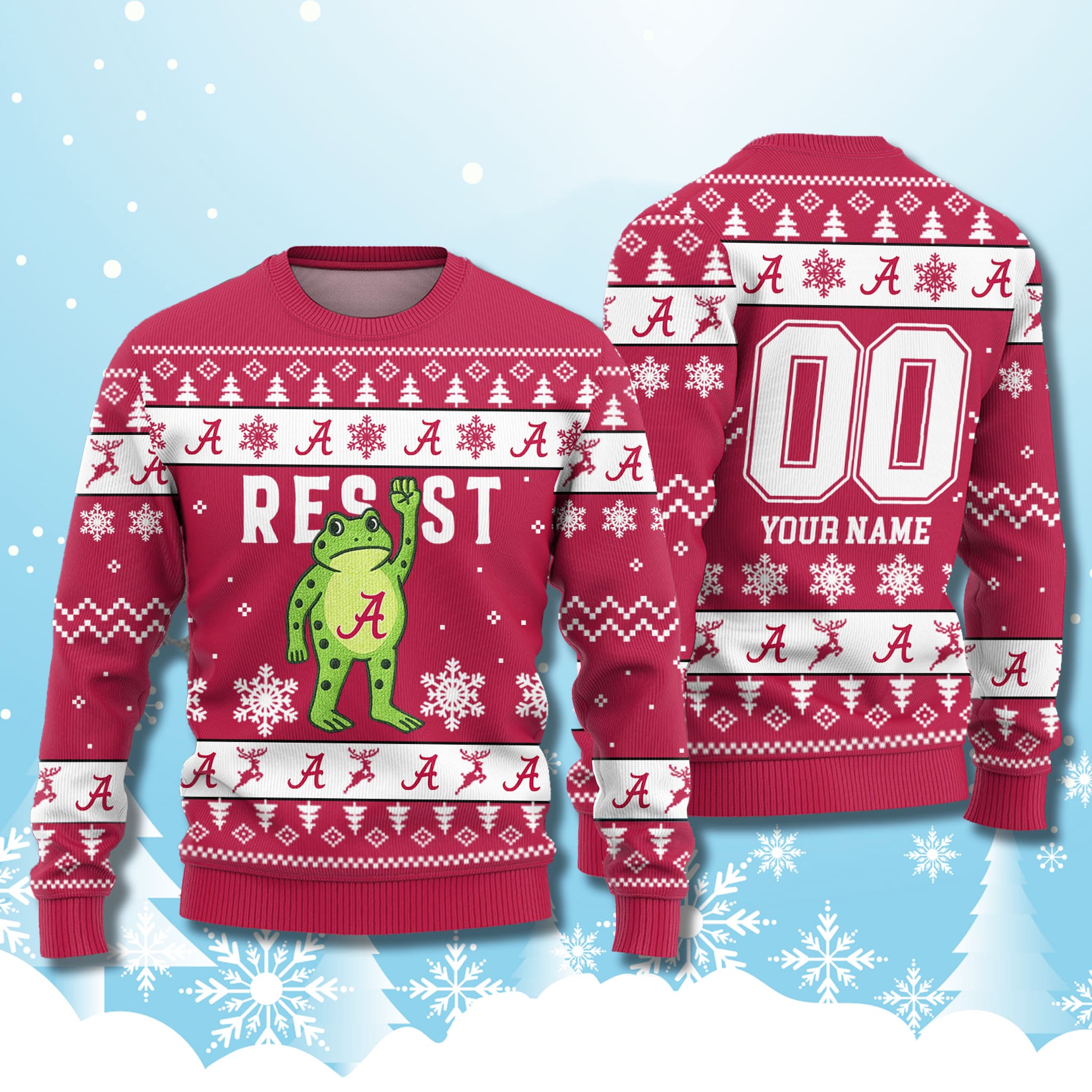 Alabama Crimson Tide Resist Frog Ugly Christmas Sweater Alabama Crimson Tide Resist Frog Ugly Christmas Sweater