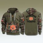 Auburn Tigers Military Camo Quarter Zip Hoodie 2025
