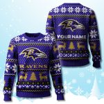 Ravens 2025 Ugly Christmas Sweater Custom Name