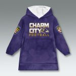 Ravens Charm City Football Blanket Hoodie
