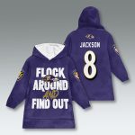 Ravens Flock Around And Find Out Custom Blanket Hoodie