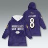 Baltimore Ravens Nobody Cares Work Harder Blanket Hoodie 4