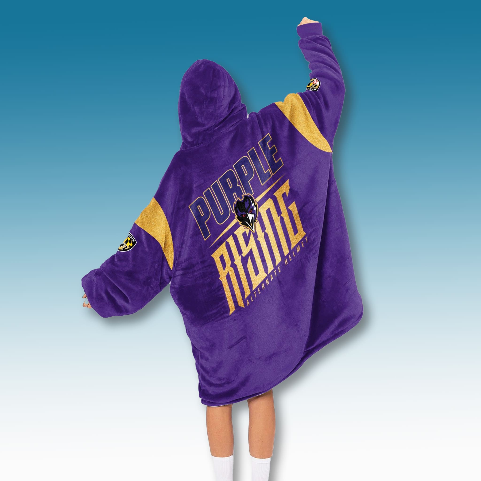 Ravens Purple Rising Blanket Hoodie 3 Baltimore Ravens Purple Rising Blanket Hoodie