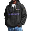 Baltimore Ravens Quarter Zip Waffle Hoodie 2025 1