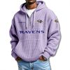Baltimore Ravens Quarter Zip Waffle Hoodie 2025 2