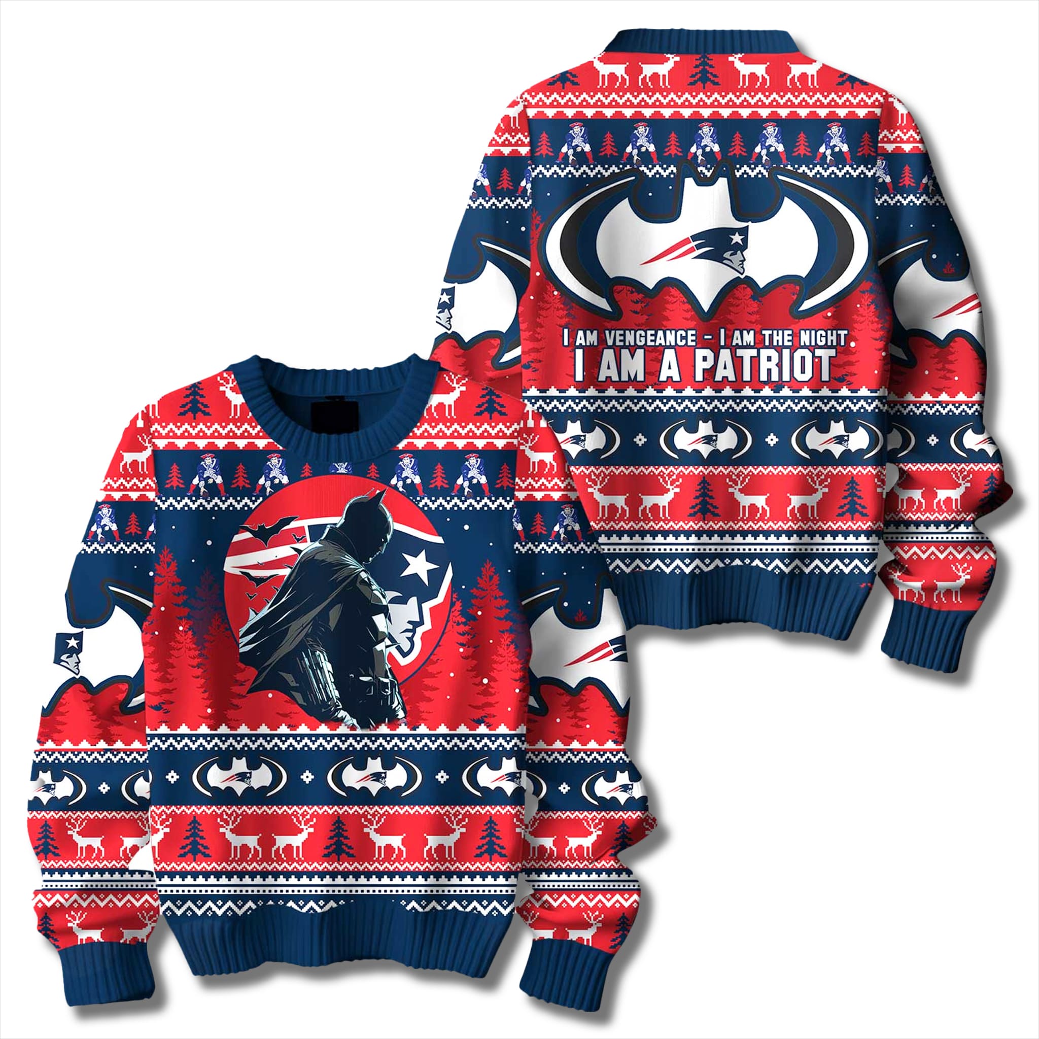 Batman I Am A Patriot Football Ugly Sweater 2025 1 Batman I Am A Patriot Football Ugly Sweater 2025 2