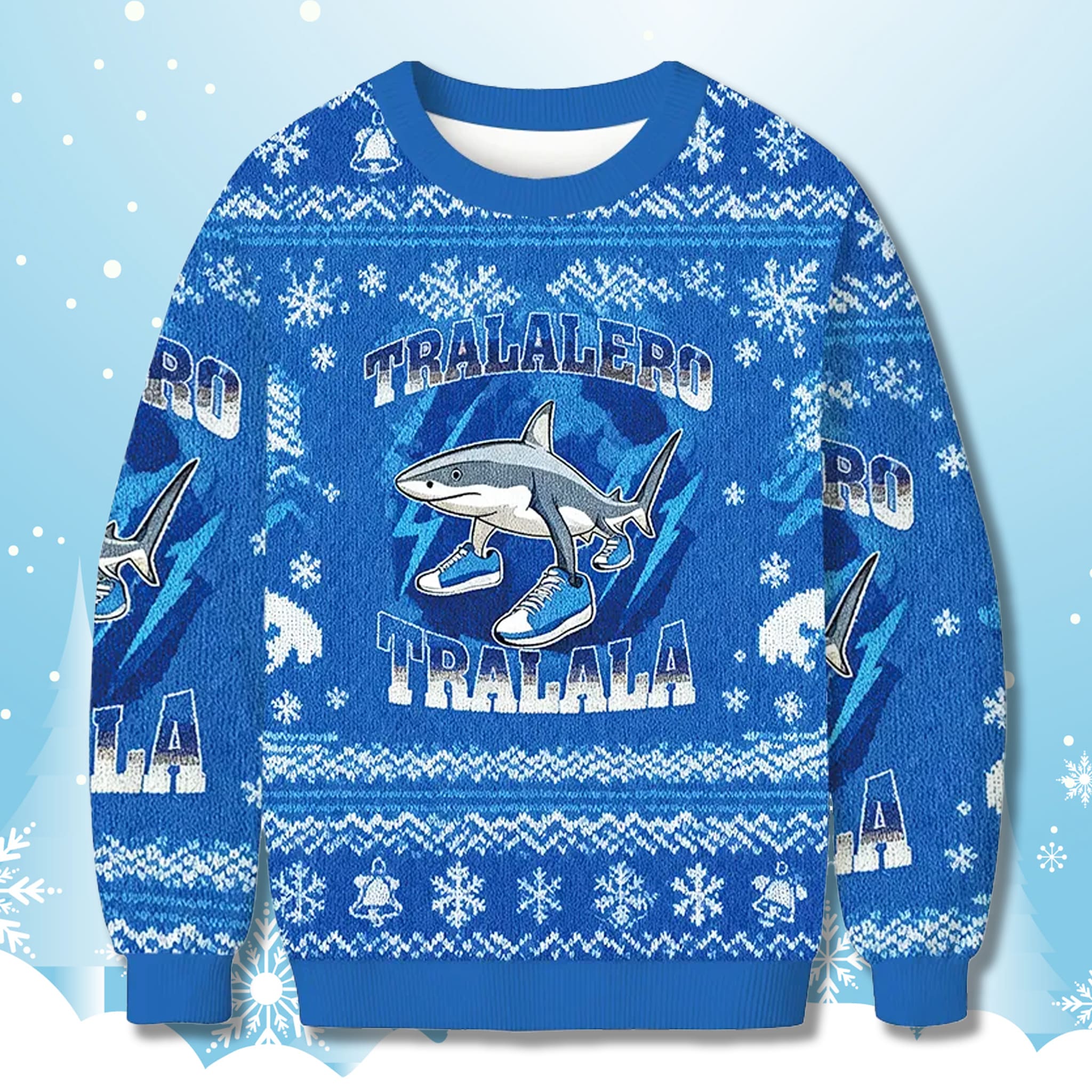 Brainrot Tralalero Tralala Shark Ugly Christmas Sweater Brainrot Tralalero Tralala Shark Ugly Christmas Sweater
