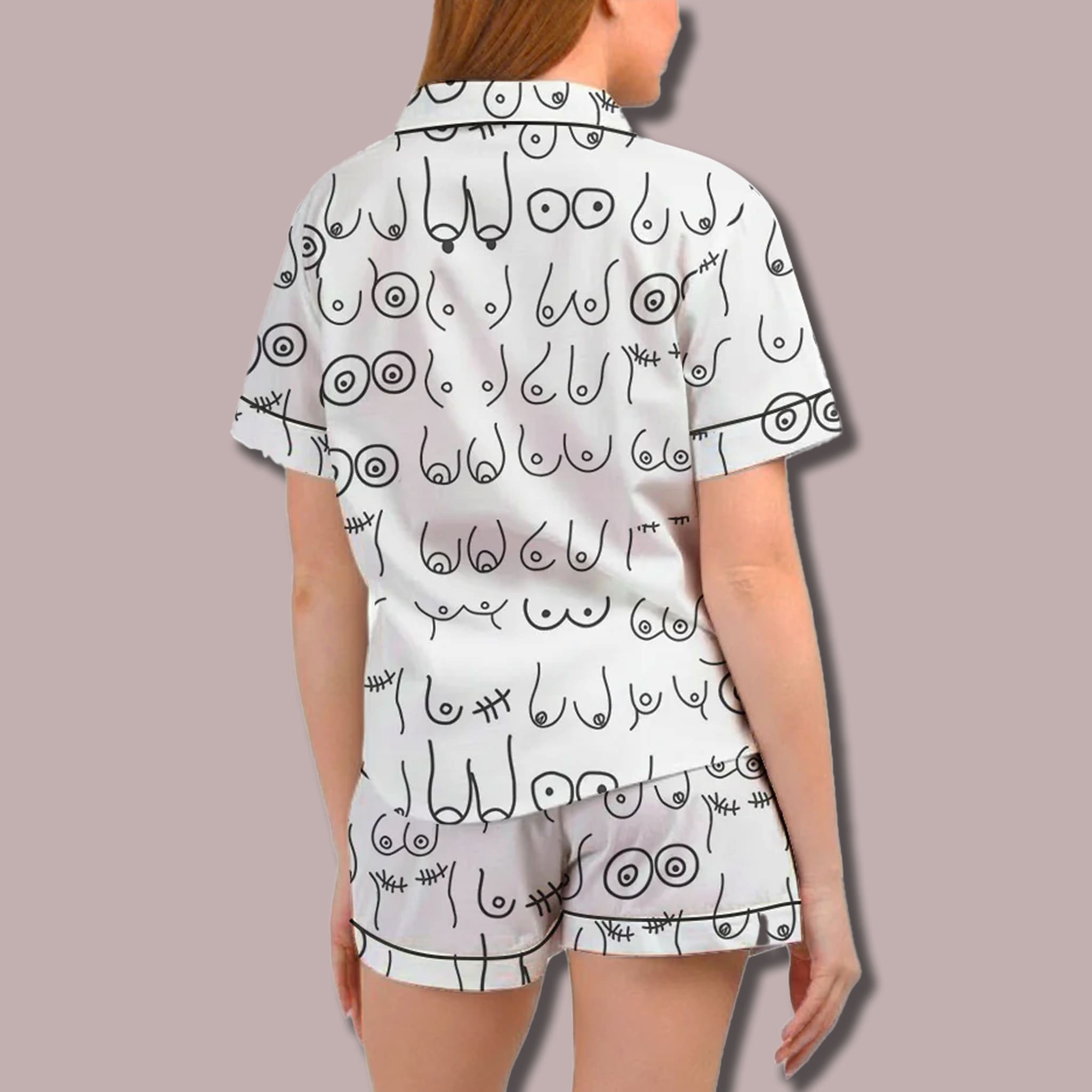 Breast Cancer Awareness Month Satin Pajama Set 2 Breast Cancer Awareness Month Satin Pajama Set 3